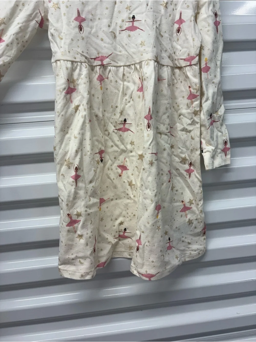 Old Navy Girls 4T Fit & Flare Long Sleeve Ivory Ballet Ballerina Dress